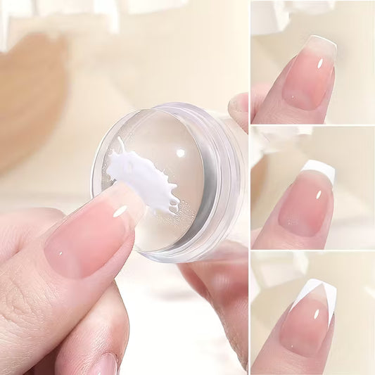 🎀Fast and Easy French Tip Nail Art with Clear Stamper and Scraper💅✨